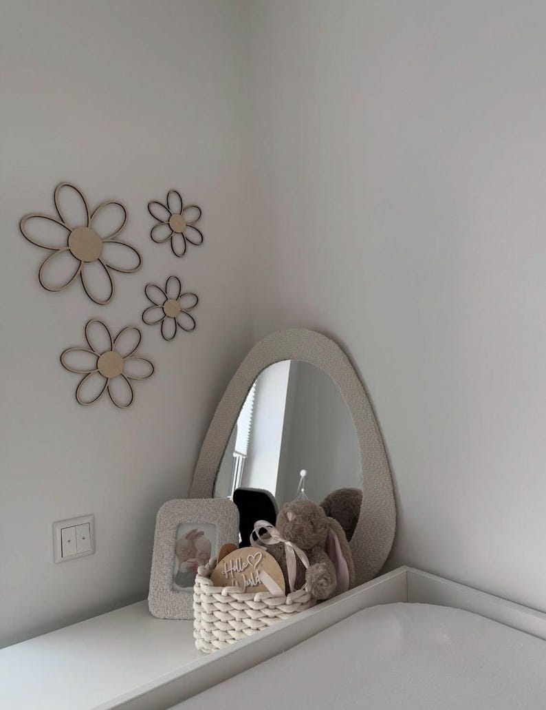 Wooden flowers,Blume Wanddeko Kinderzimme nursery wooden , wall script , wooden wall decoration , Kinderzimmer Dekoration , Wanddekoration image 3