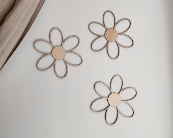 Blume Wanddeko Kinderzimmer 3 Fiori in legno, vivaio in legno, scritta da parete, decorazione da parete in legno, Kinderzimmer Dekoration,Wanddekoration