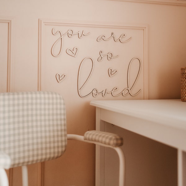 You are so loved | nursery wooden wall script art | Kinderzimmer Dekoration  | Schriftzug Holz Kinderzimmer |