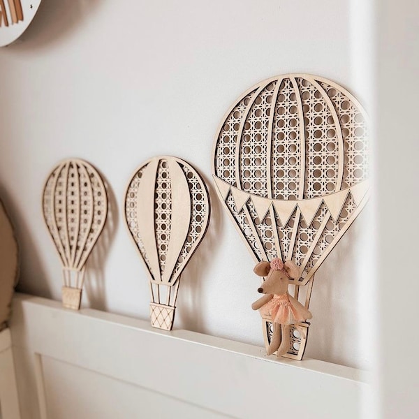 Hot air balloons, Wall Decor, Deko für Kinderzimmer, Rattan Balloon, Heißluftballon, Balloon,