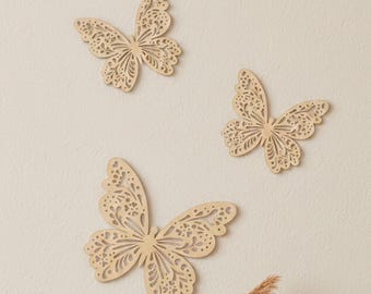 Wooden Butterfly Wall Decor - Plywood Butterflies - Schmetterling aus holz - papillons en bois sur le mur