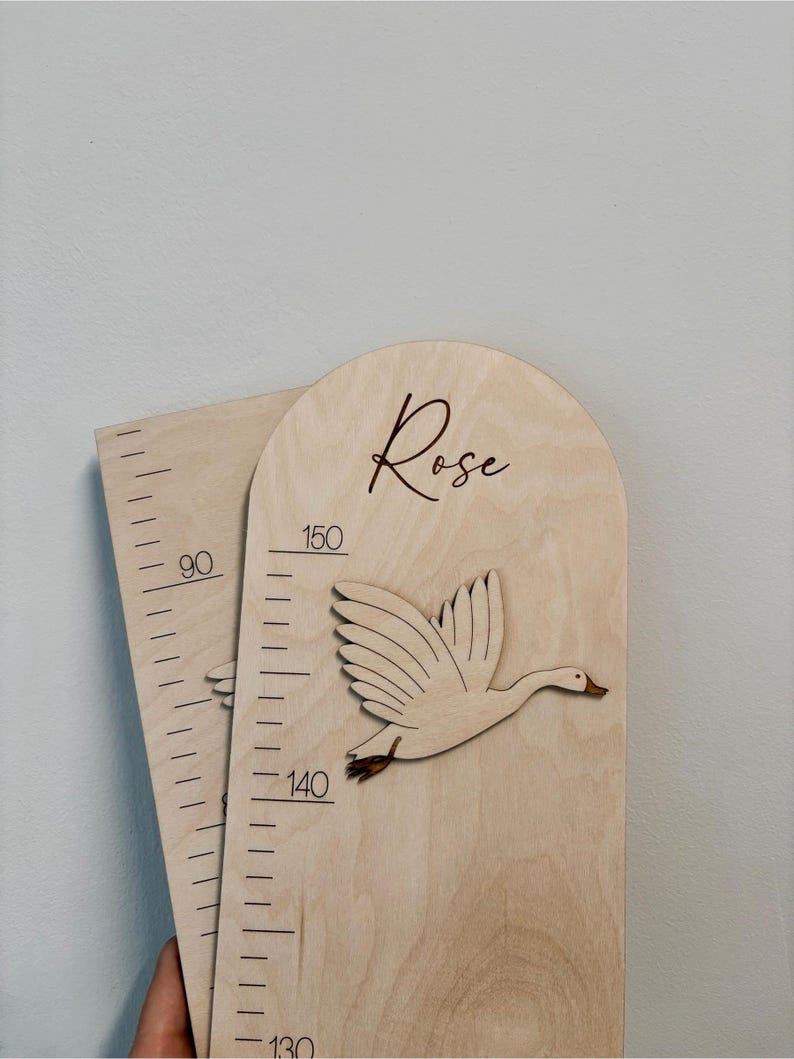 Wooden Growth Chart Geese Wachstumstabelle Gänse Toise Bébé Bois Décoration Murale Chambre Enfant Boho Kinderzimmer Bild 10