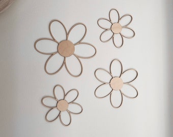 Fiori in legno,Blume Wanddeko Kinderzimme vivaio in legno, scritta da parete, decorazione da parete in legno, Kinderzimmer Dekoration, Wanddekoration