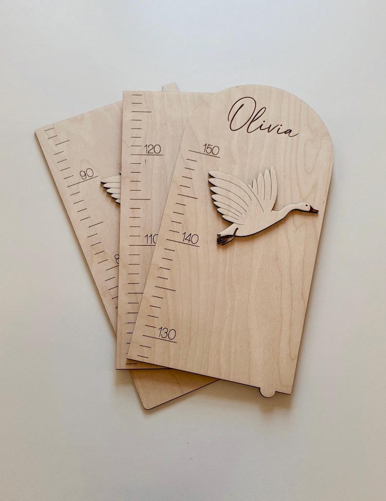 Wooden Growth Chart Geese Wachstumstabelle Gänse Toise Bébé Bois Décoration Murale Chambre Enfant Boho Kinderzimmer Bild 8