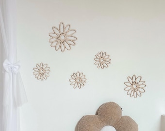 Blume Wanddeko Kinderzimmer,5 Wooden flowers, nursery wooden,wooden wall decoration, Kinderzimmer Dekoration, Wanddekoration,daisy flowers