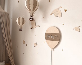 Wandleuchte ballon | hotair balloon lamp | Nightlight for kids |