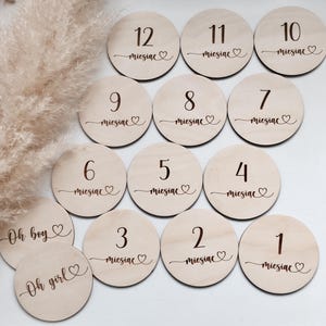 Cartes jalons en bois | Ma première année | Cartes de baby shower | plaque commémorative en bois | Carte d'étape de bébé en bois | Cadeau de baby shower