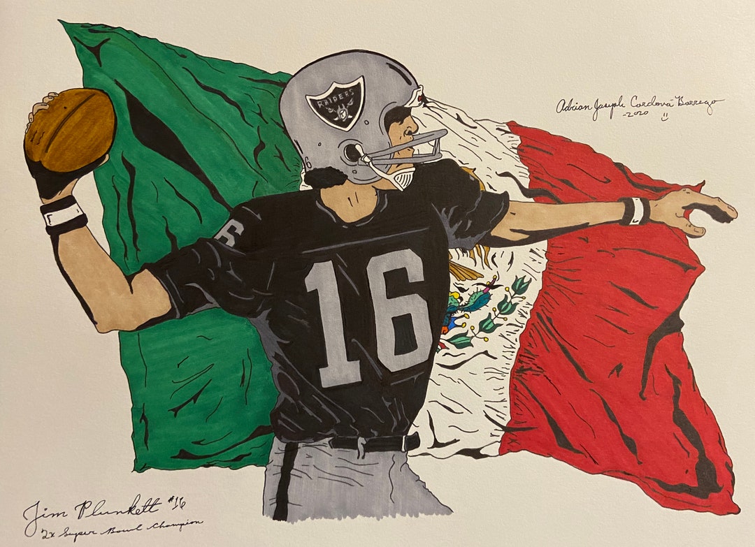 Oakland los Angeles las Vegas Raiders Jim Plunkett 16 11x14 Print Etsy