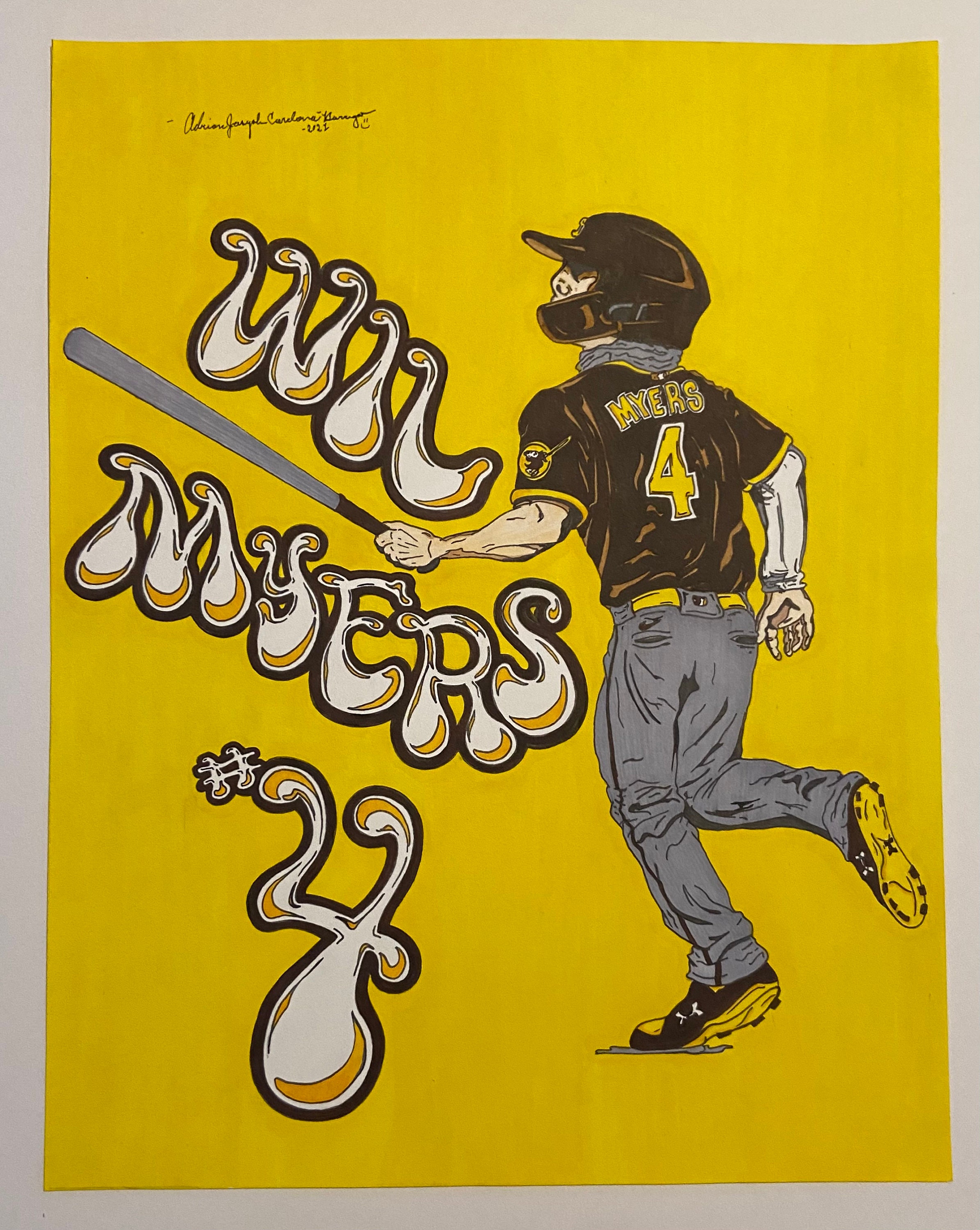 San Diego Padres Wil Myers #4 Slam Diego 11x14 Art print