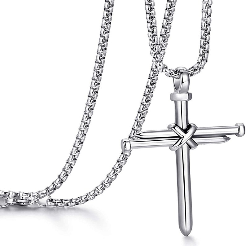 Cross Necklace Menboys Cross Necklaceboys Cross Pendant Etsy