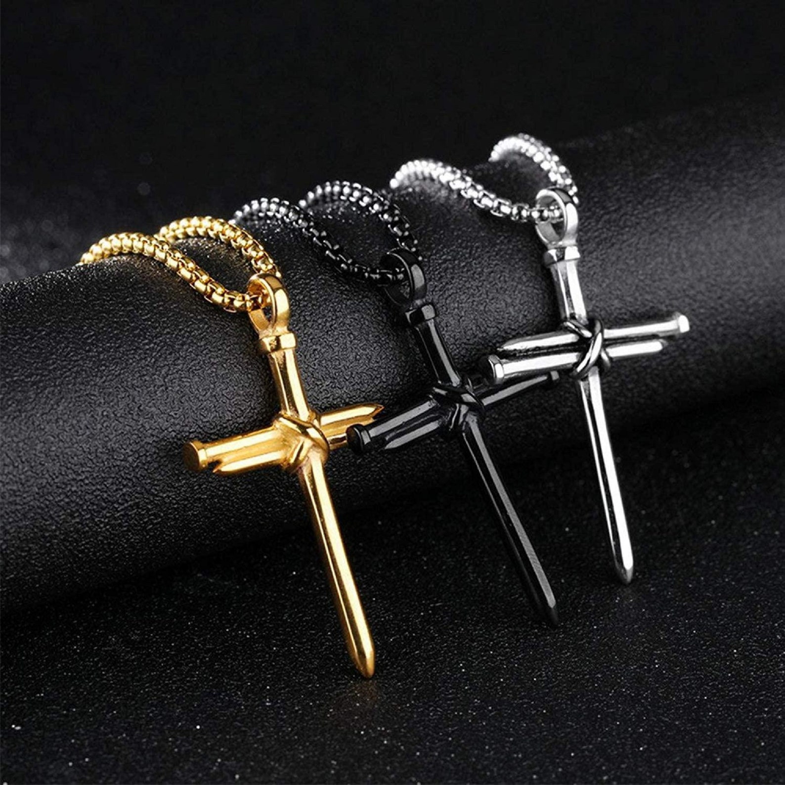Cross Necklace Menboys Cross Necklaceboys Cross Pendant Etsy