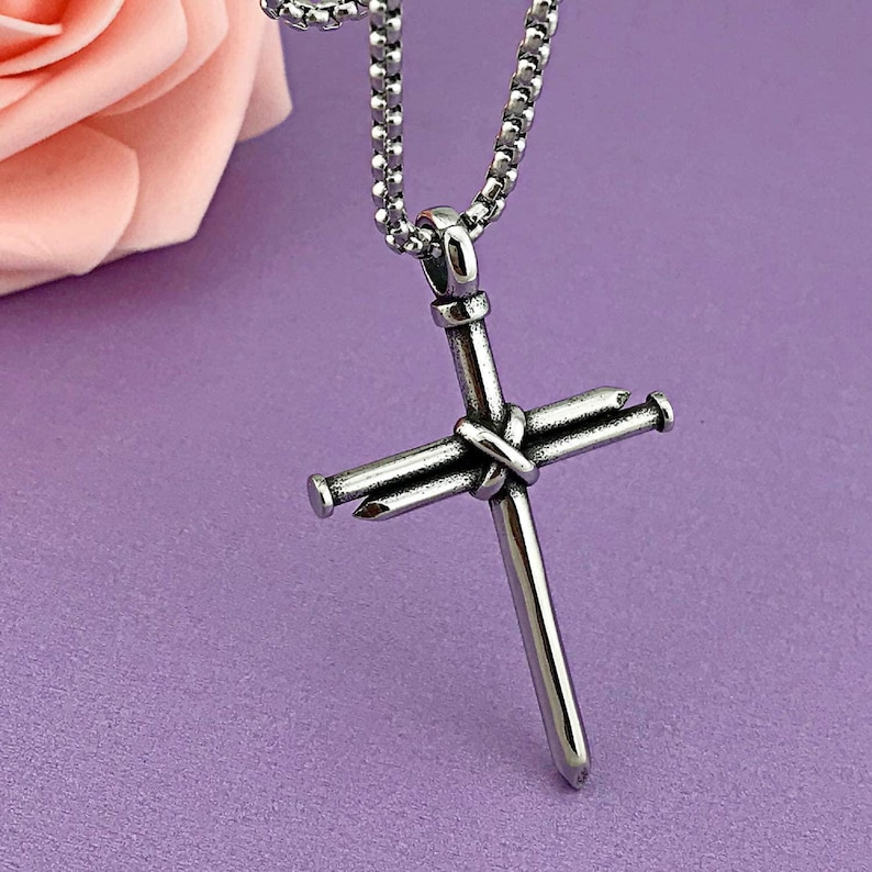 Cross Necklace Menboys Cross Necklaceboys Cross Pendant Etsy