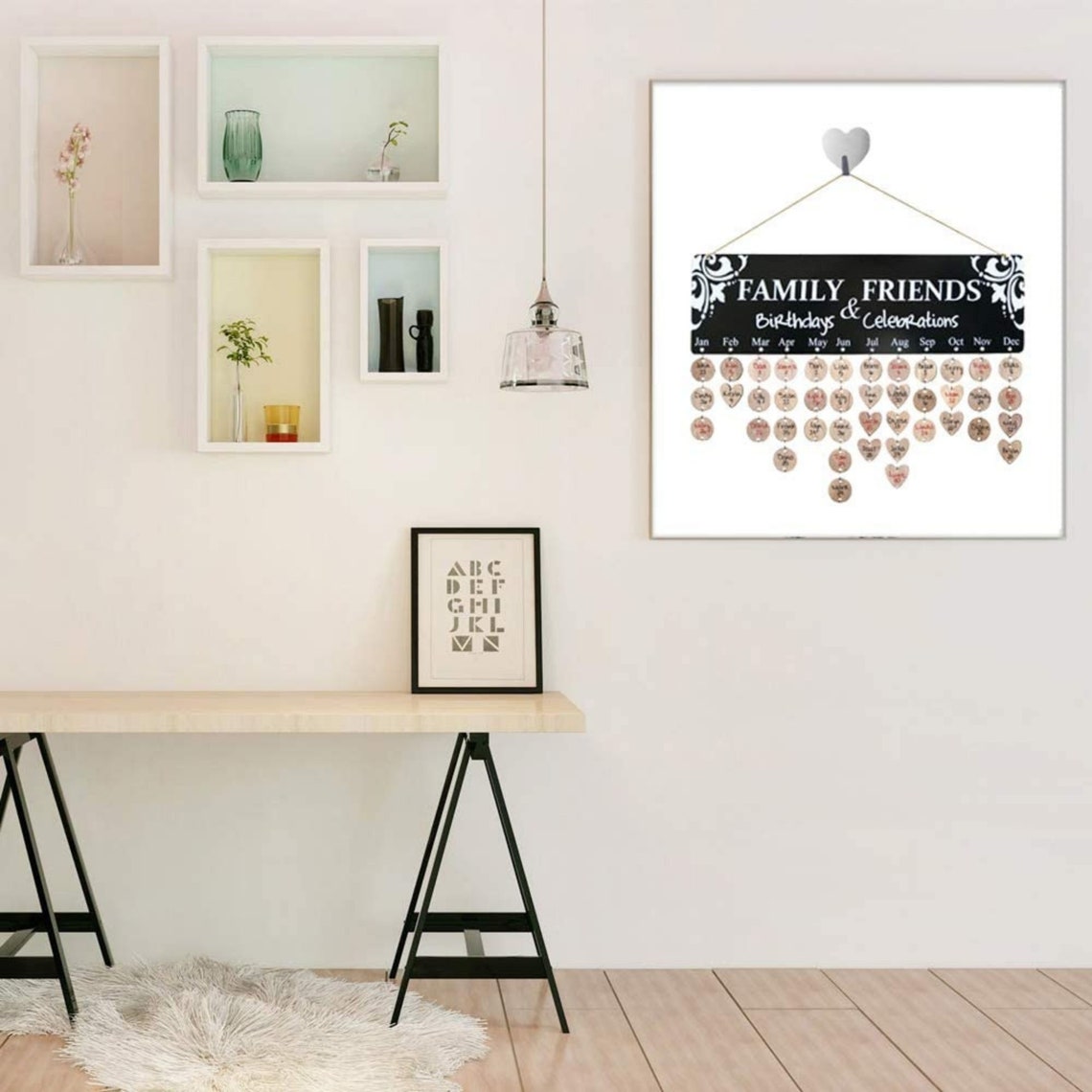 Wooden Birthday Calendar Wall Hanging Gift for Home Decor Etsy