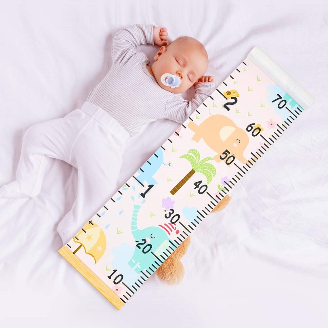 Baby Growth Chart Ruler for Kids wood Frame Height Measure Etsy
