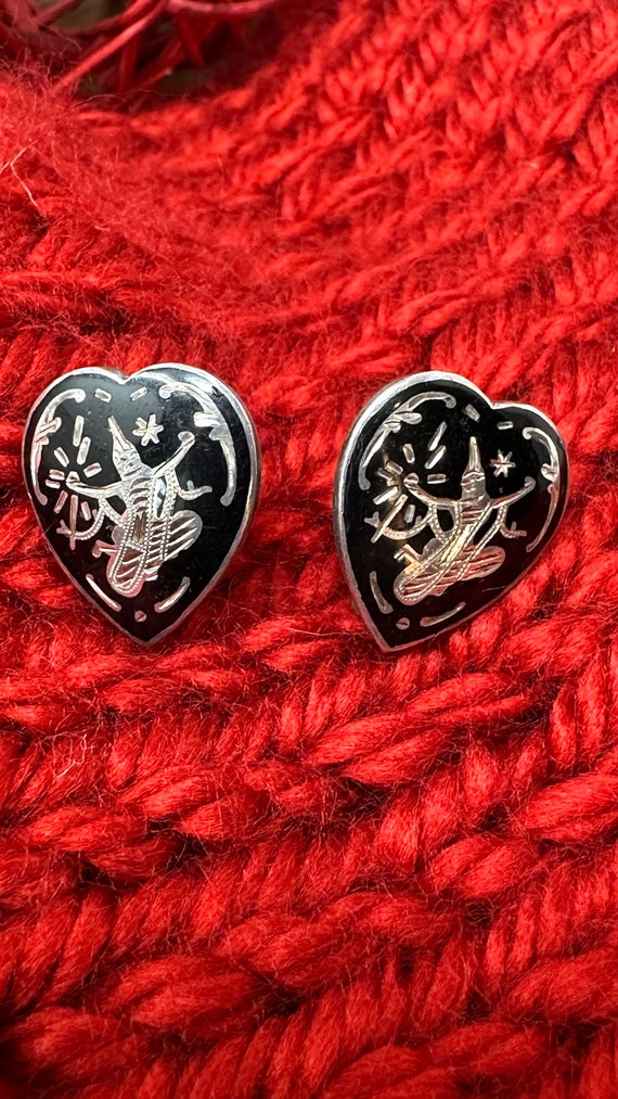 Silver Heart Earring - Dancers - Screw Back