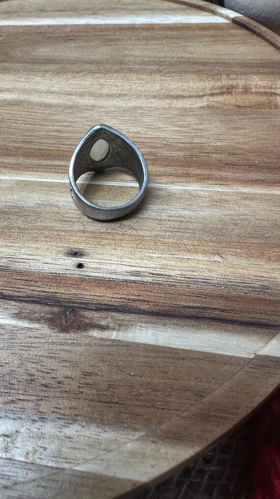 Agate Diamond Shaped wide Scroll Ring - image 4