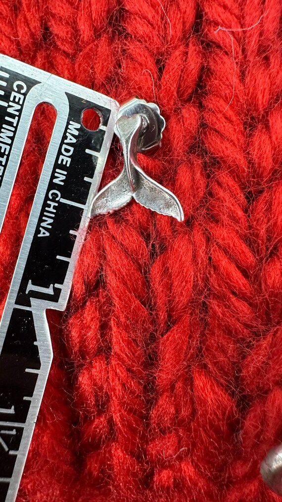 Fish Whale Fin Earrings - Silver - image 6