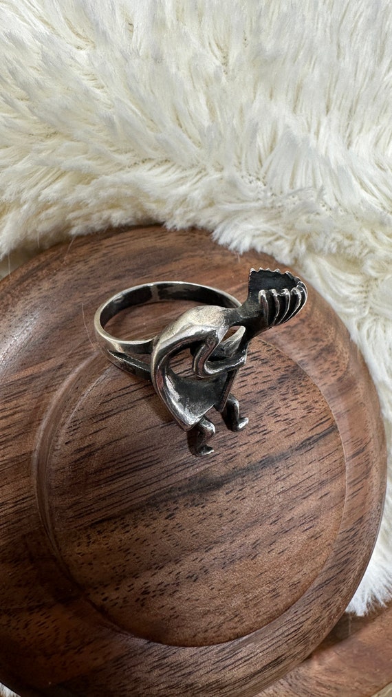 Navajo Silver 025, Kokopelli Flute Player Ring