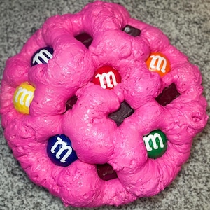 Hot Pink Jumbo M&M Cookie - Giant Cookie Wall Art - Big Fake Cookie - Candyland Decor
