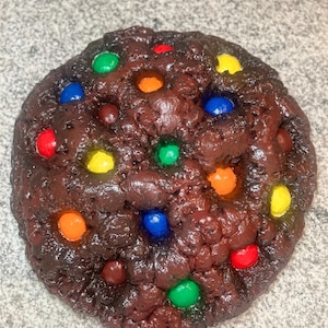 Realistic Giant Chocolate Cookie Wall Art with Colorful Candy Accents – Unique Handmade Food Decor for Kitchens or Bakeries - Jumbo Cookie