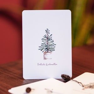 Postkarte, Weihnachtskarte "Fröhliche Weihnachten", Weihnachtsbaum, Aquarell, Minimalistisch, Grußkarte, Karte, Geschenkkarte, Kunstdruck