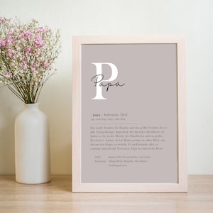 Poster &quot;Papa&quot;, Print, Din A4, Image, Card, Gift, Thank You, Father, Father&#39;s Day, Digital, Download, Template, PDF, German