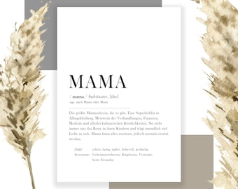 Poster "Mama", Print, Din A4, Image, Card, Gift, Thank You, Mother, Mother's Day, Digital, Download, Template, PDF, German