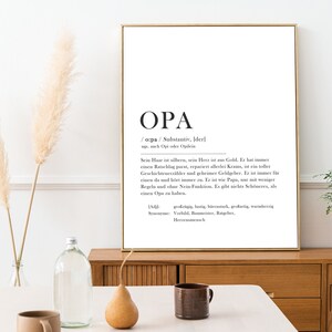 Poster "Opa", Print, Din A4, Bild, Karte, Geschenk, Bedanken, Opa, Großeltern, Digital, Download, Vorlage, PDF, Deutsch