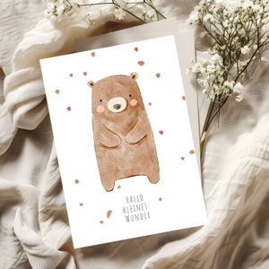 Postkarte, Karte, Print, A6, Vorlage zum Drucken, Baby, Kinder, Geburtstag, Geburt, Digital, Download, Vorlage, Geschenk, Deutsch
