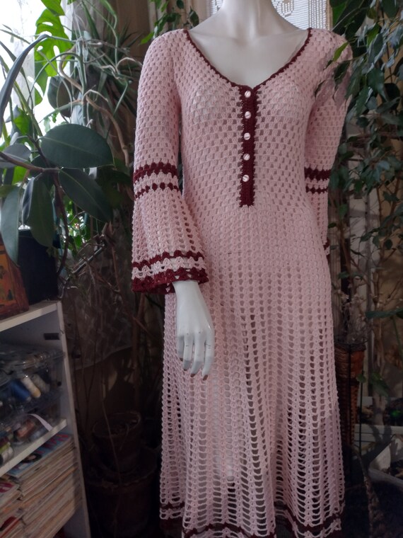 Crochet Handmade Rose Dress: Bohemian Knitted Cotton Long Sleeve,made to  Order - Etsy