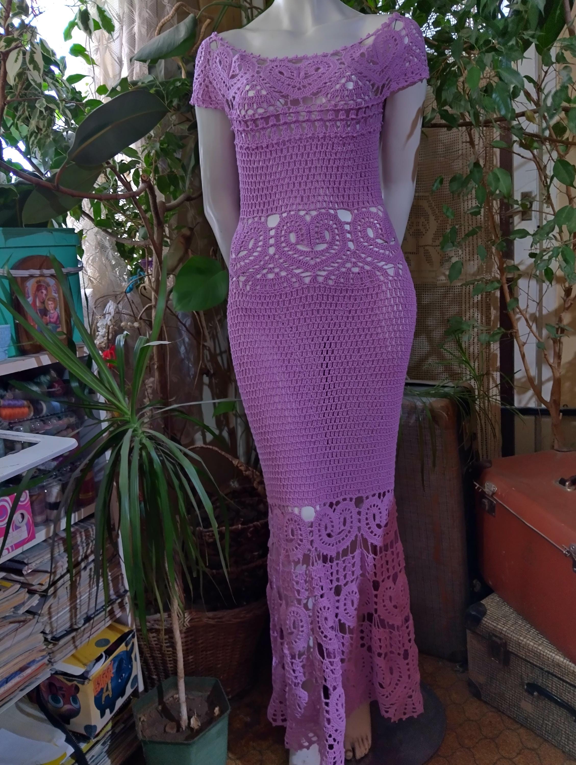 white christmas dresses Feeling Inspired Lavender Purple Crochet Dress – Shop the Mint main image 0