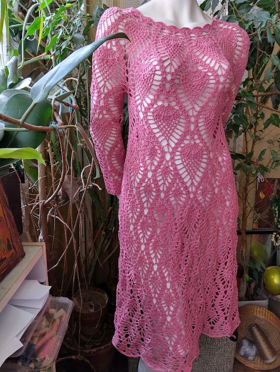 crochet rose dress Crochet dress Rose