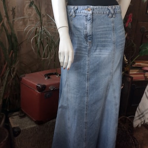 Vintage Jesns Skirt, Denim Long Skirt, Soft Blue Jeans Skirt,Jeans skirt,Long Jeans skirt,Blue Jeans Skirt,A Line Skirt,Womans Clothing