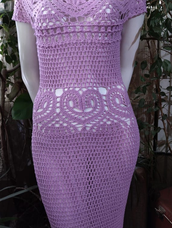 white christmas dresses Lilac High Neck Crochet Maxi Dress – AX Paris main image 0