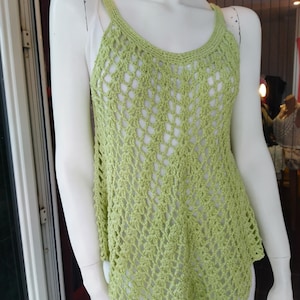 Crochet Top Tunic,Crochet Tank Top,Crochet beach Blouse,crochet boho blouse,Beach Cover Up,Summer Blouse,Bohemian Clothing,Green Top