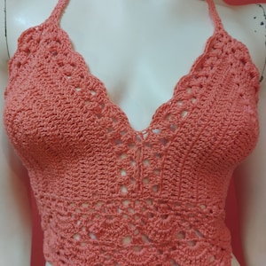 Crochet halter top, Crochet halter top beach, Crochet boho top, Summer top