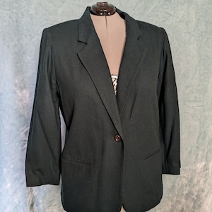 Plus Size / Bust 48 / Waist 46 // Vintage Forest Green Blazer Jacket by Sag Harbor Woman / 20W 1X 2X