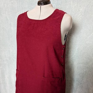 Plus Size Vintage Berry Red Tank Layering 00s 90s Maxi Dress Faux Suede / 2X 20 22