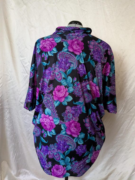 Purple Paisley Rose Cocoon Top, 78" Bust View 5
