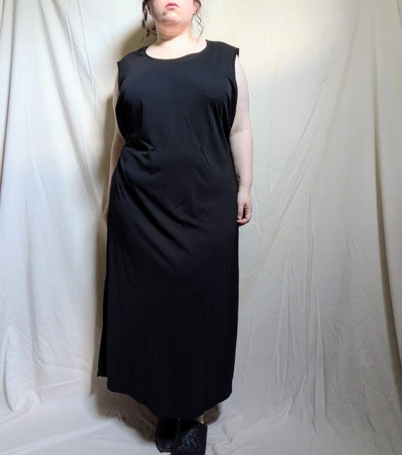Plus Size / Bust 58 / Waist 58 / Hip 60 / Vintage 90s Black Maxi Dress by Kathie Lee Woman / 26W 28W Plus Size / Bust 58 / Waist 58 / Hip 60 / Vintage 90s Black Maxi Dress by Kathie Lee Woman / 26W 28W