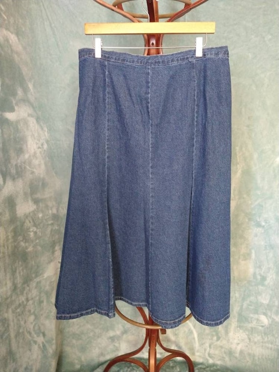 Plus Size Waist 34 42 Hips 49 Vintage 80s 90s High Waist Cotton Denim Skirt by Sport Timer Etsy
