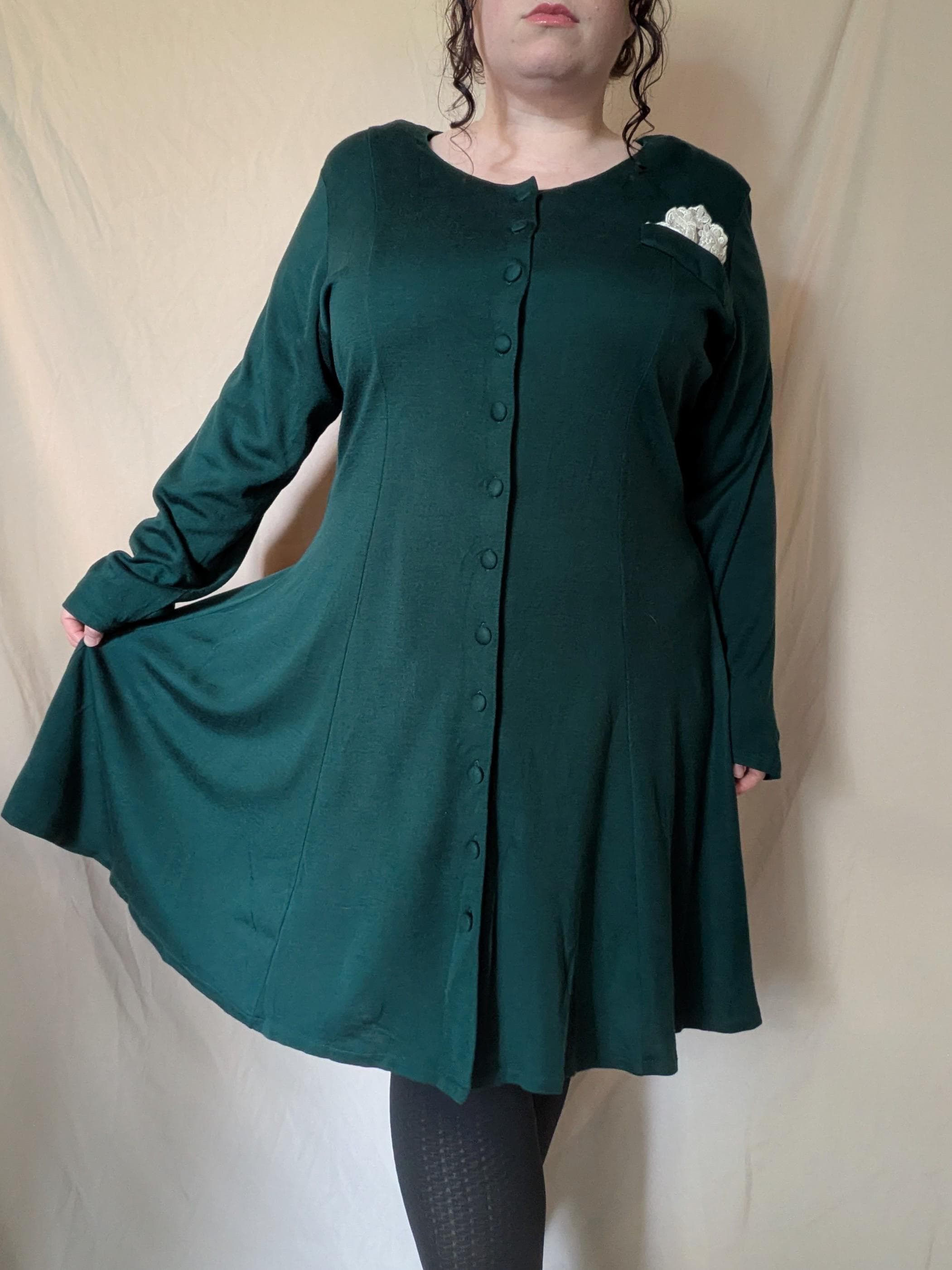 Plus Size Midi Emerald Dress - Etsy