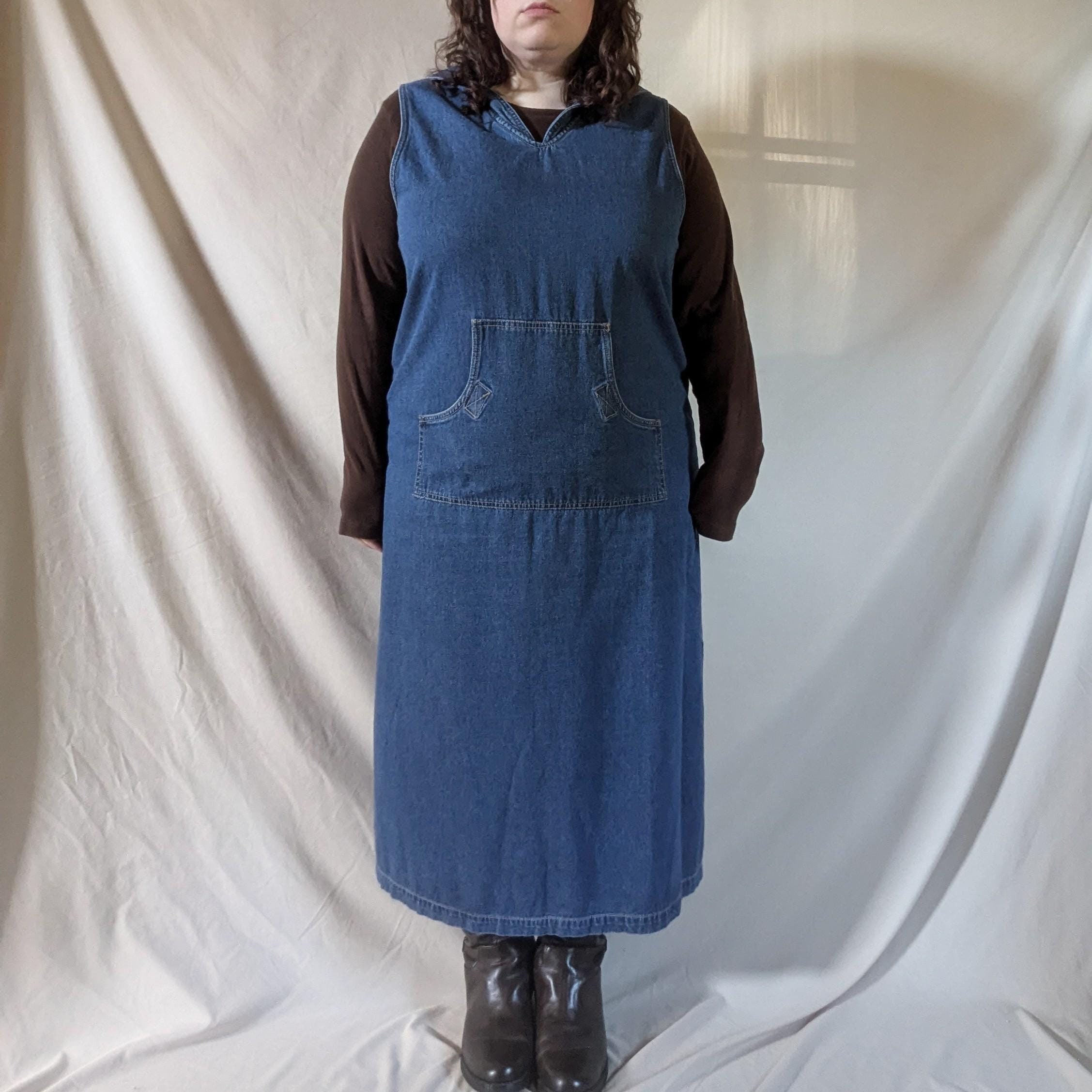 Plus Size / Bust 48 / Waist 50 / Hip 52 / Vintage 90s Sailor Collar Denim Dress by TY Original Wear / 18W 1X - Etsy Plus Size / Bust 48 / Waist 50 / Hip 52 / Vintage 90s Sailor Collar Denim Dress by TY Original Wear / 18W 1X - Etsy