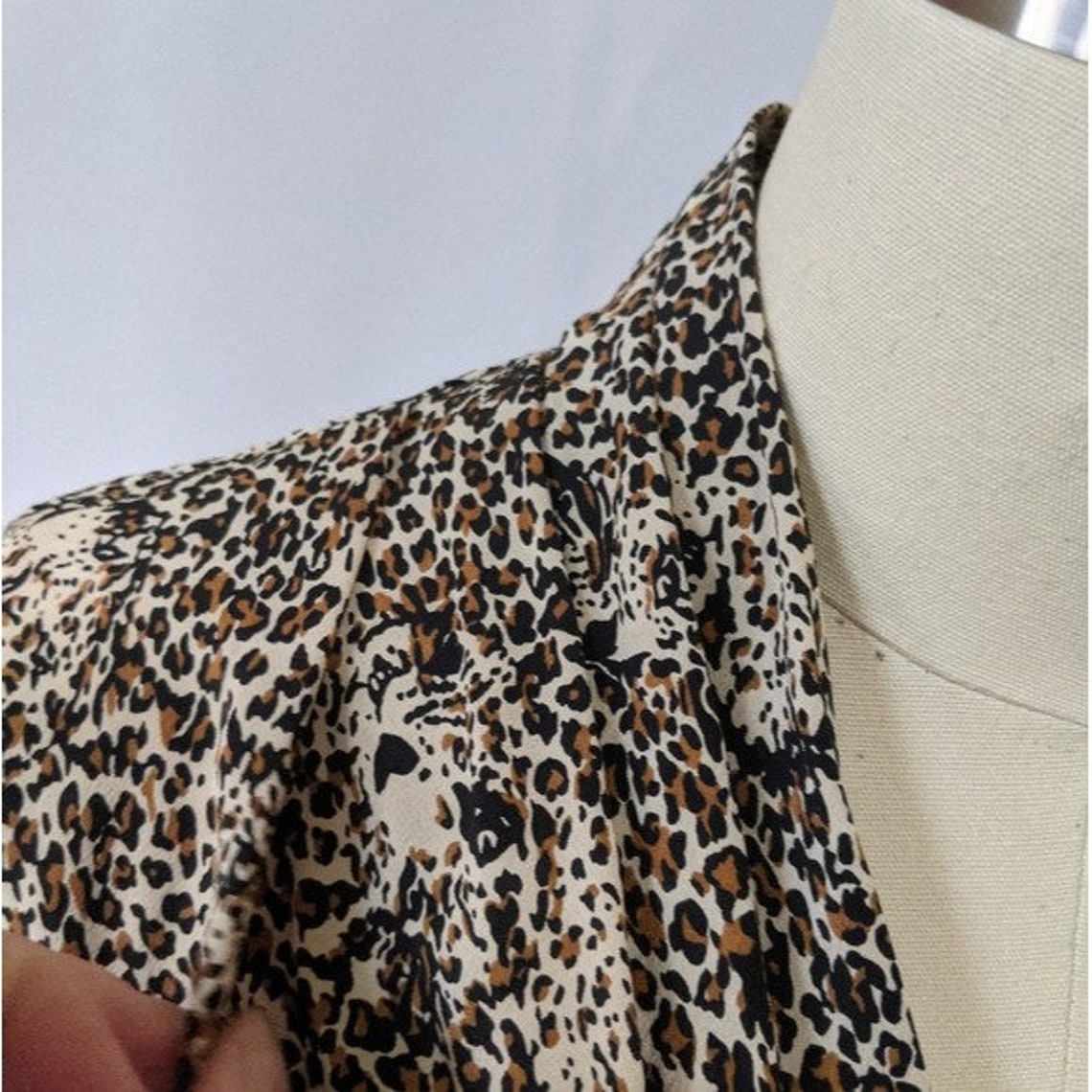 Vintage Allison Taylor Silk Blouse Cheetah Print V Neck | Etsy