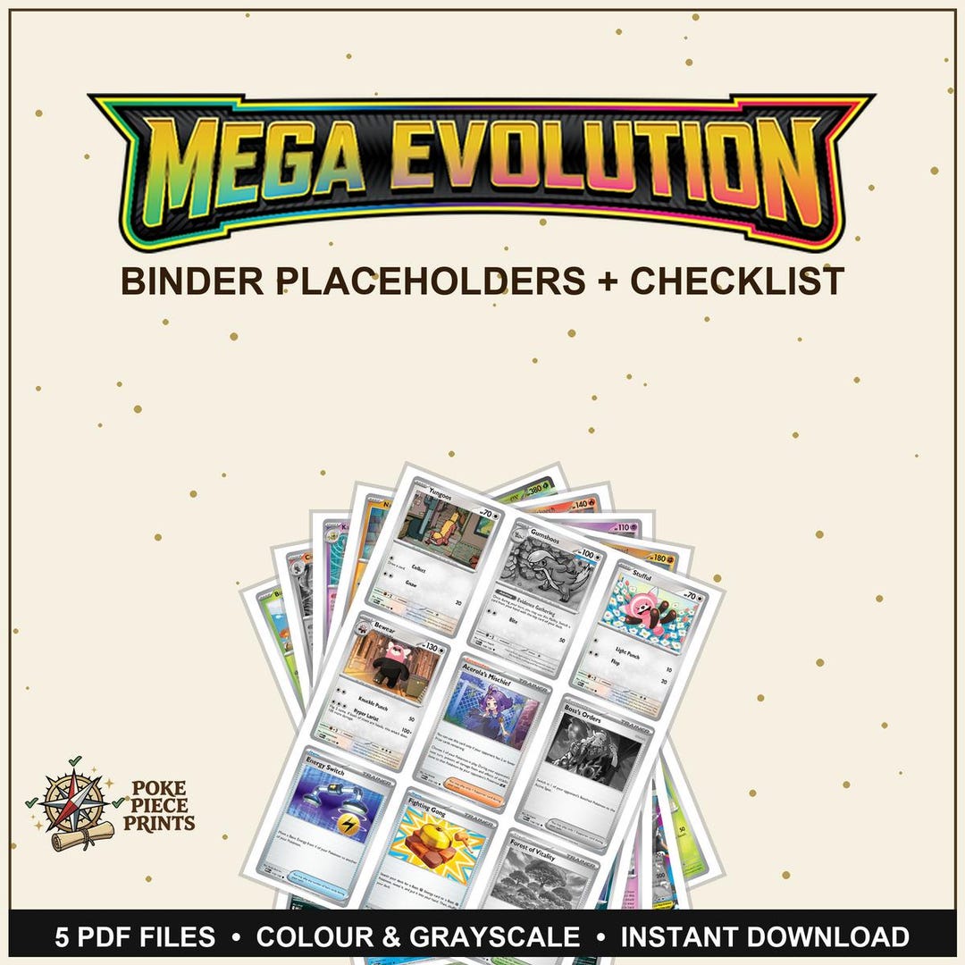 Mega Evolution Checklist.pdf Mega Evolution: Mega Evolution Placeholders, Printable Master Set and ...
