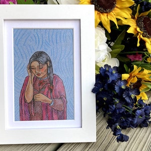 St. Kateri Tekakwitha Digitally Reproduced Print, Confirmation Gift, Saint Illustration, Catholic Wall Art,