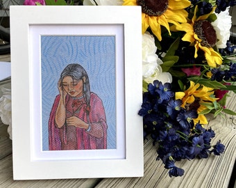 St. Kateri Tekakwitha digitaal gereproduceerde print, bevestigingsgeschenk, heilige illustratie, katholieke kunst aan de muur,