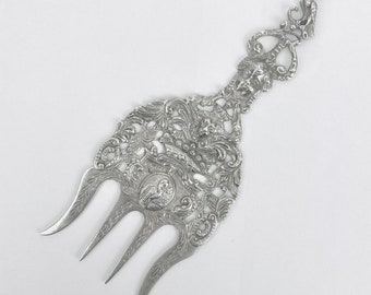 Antique Silver Cake Fork, Groningen, the Netherlands, 1921