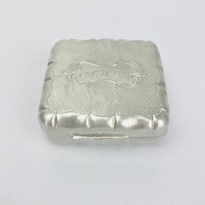 Antique Dutch Solid Silver Pill Box of classical Dutch design made in 1861