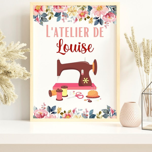 Affiche Couture Personnalisée - Affiche couturière personnalisée - cadeau pour couturière